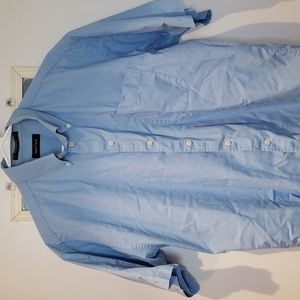 Men's Nautica light blue short sleeve dress shirt size L 16 neck